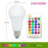 110V 220V E27 RGB LED Bulb Lights 5W 10W 15W RGB Lampada Changeable Colorful RGBW LED Lamp With IR Remote Control+Memory Mode